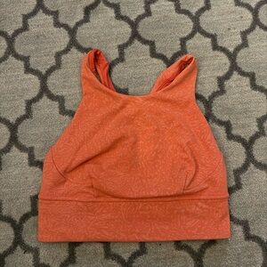 Lululemon Coral crinkle high neck, longline Racerback wunder train Bra